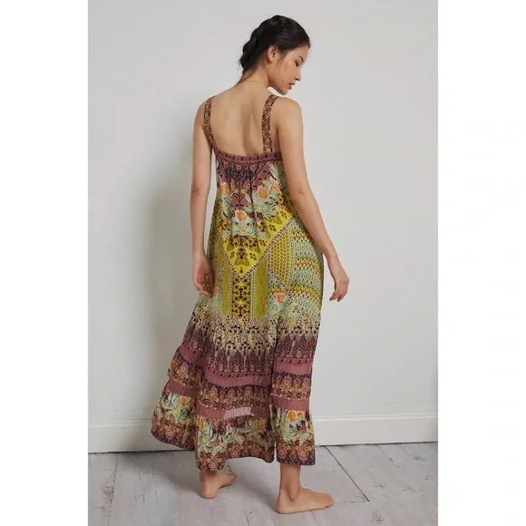 Anthropologie Floral Maxi Dress - Yellow and Purple - Picture 7 of 11